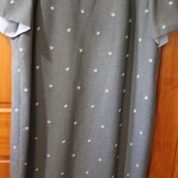 Talbots Gray Embroidered Floral Shift Dress Plus Size 20W Elegant Flowy Chic - Picture 8 of 16